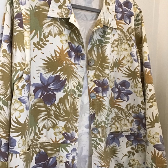 Wild Palms Botanical Floral print Jacket - Picture 4 of 9